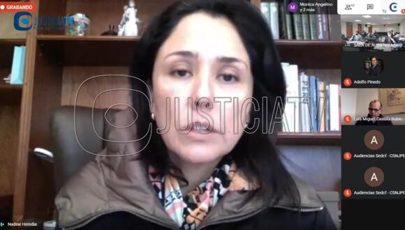 Heredia viene siendo investigada por delito de colusión en agravio del Estado. (Foto: Justicia TV)