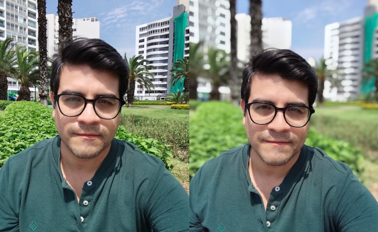 Foto selfie y con modo retrato.