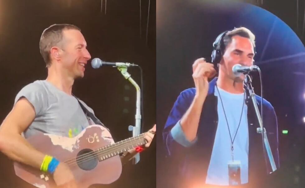 Roger Federer trasciende en todas las facetas. El extenista sueco se animó a compartir escenario con la popular banda británica.