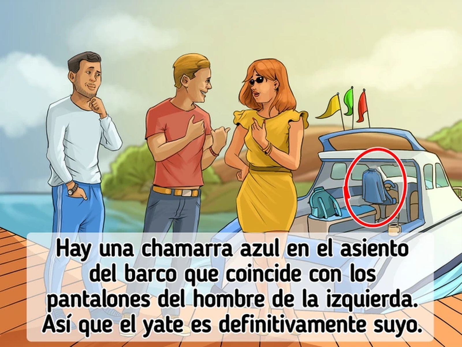 RETO VISUAL | En esta imagen se indica a quién le pertenece el yate. (Foto: genial.guru)