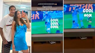 Ana Paula Consorte y su celebración tras ver el gol de Paolo Guerrero