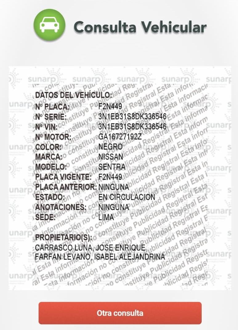 La Fiscalía debe citar a los propietarios del carro y preguntarles quién manejó su auto el 4 de abril. (Foto: Captura de pantalla).