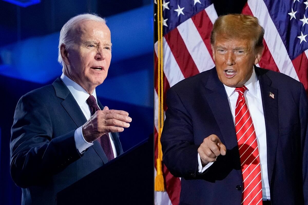 El presidente estadounidense, Joe Biden; y el aspirante presidencial republicano y expresidente de Estados Unidos, Donald Trump. (Fotos de SAUL LOEB / TIMOTHY A. CLARY / AFP)