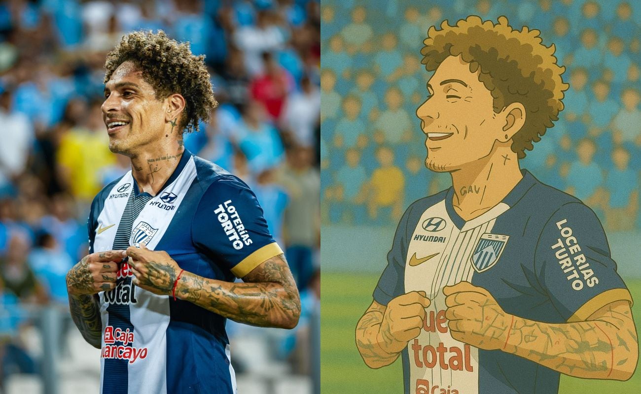 Paolo Guerrero estilo anime Ghiblin. Imagen creada con Chatgpt.