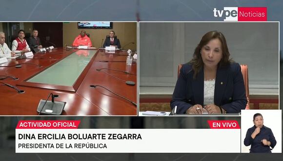 Dina Boluarte recibió un reporte desde el Perú a las 8 a.m. sobre el sismo en Arequipa. (TV Perú)