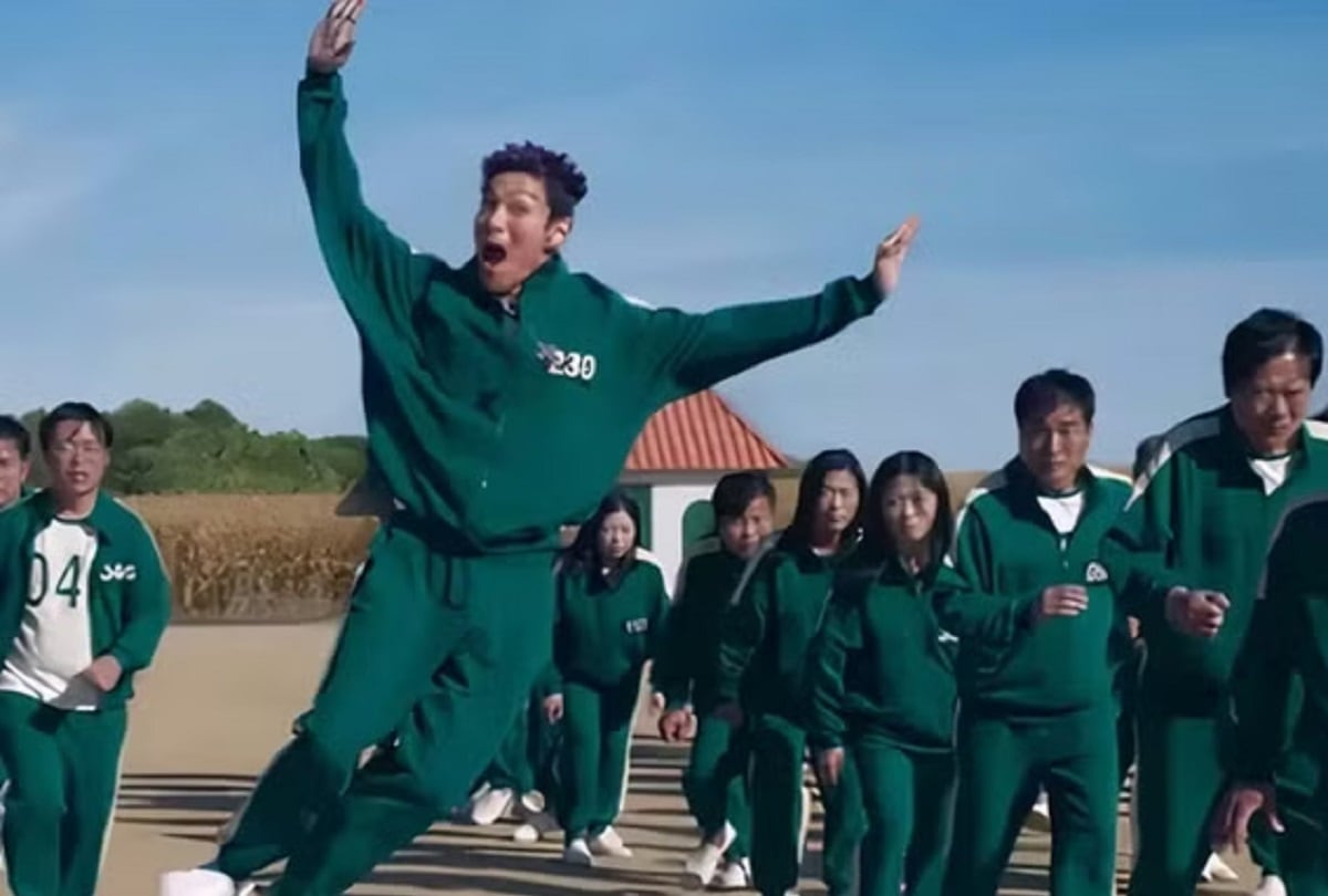 Thanos (T.O.P/ Choi Seung-hyun) después de drogarse en el primer juego de la temporada 2 de "Squid Game" (Foto: Netflix)