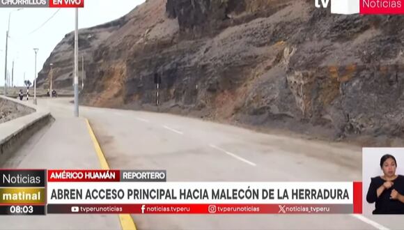 Reabren vía de acceso a la playa La Herradura, en Chorrillos. (Foto: TV Perú Noticias)