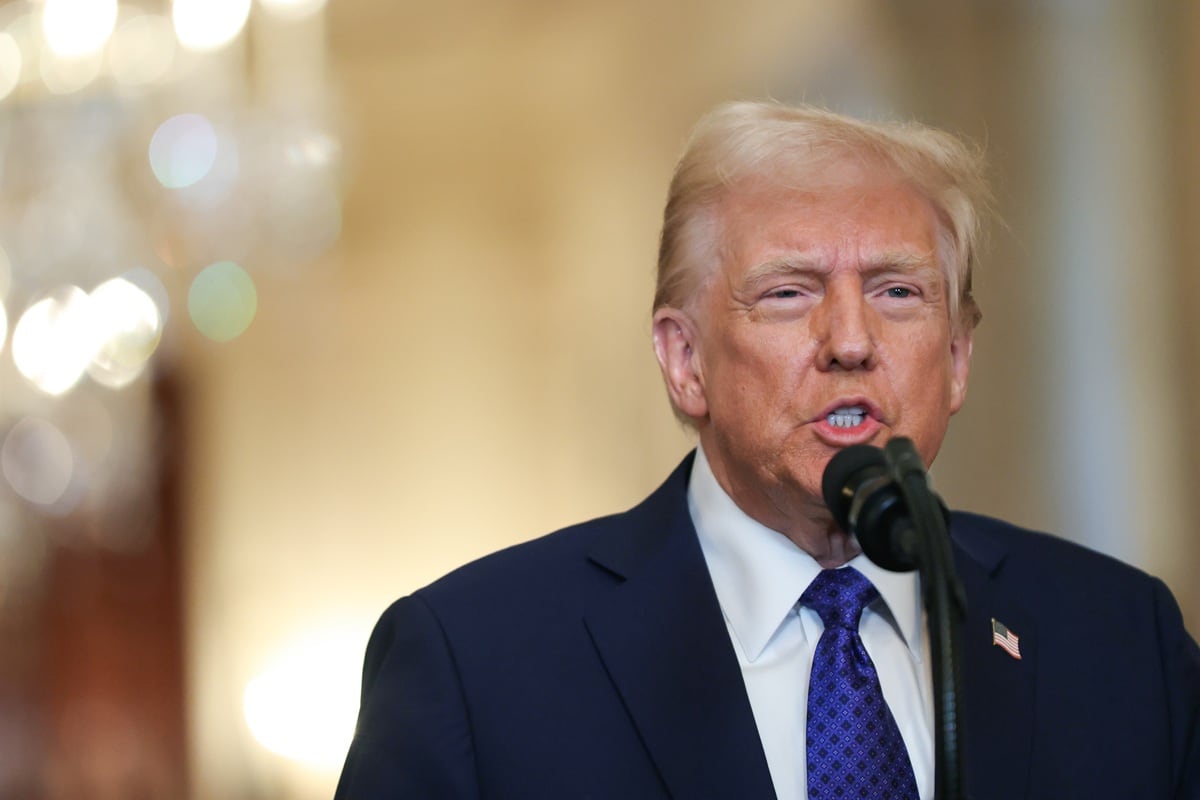 El presidente de Estados Unidos, Donald Trump, habla durante un evento en la Sala Este de la Casa Blanca en Washington, DC, EE.UU., el 29 de enero de 2025. (Foto de EFE/EPA/SAMUEL CORUM)