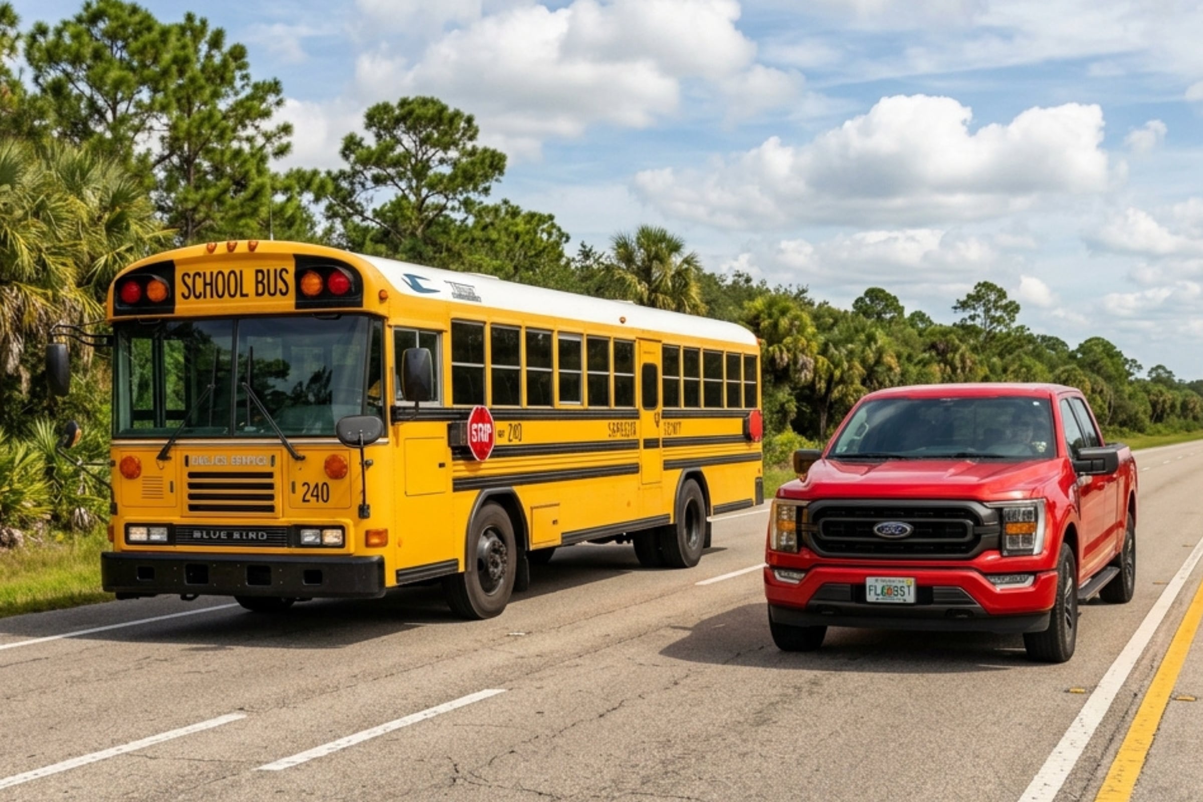 Los conductores deben cumplir ciertas reglas para promover una buena conducción y proteger a los escolares de Florida. (Crédito: Imagen referencial creada por El Comercio MAG usando la IA de Gemini)
