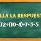 Resuelve esta ecuación matemática en 10 segundos: ¿cuál es la respuesta de 72÷(10−4)+7×3−5?