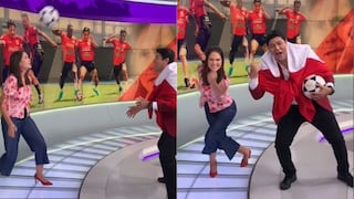 Lorena Álvarez y el Checho Ibarra hacen ‘cabecitas’ para alentar a la selección peruana