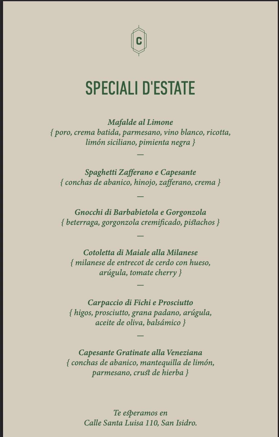 Carta 2025 - Osteria Convivium