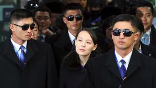 El séquito que acompaña ala hermana de Kim Jong-un enCorea del Sur