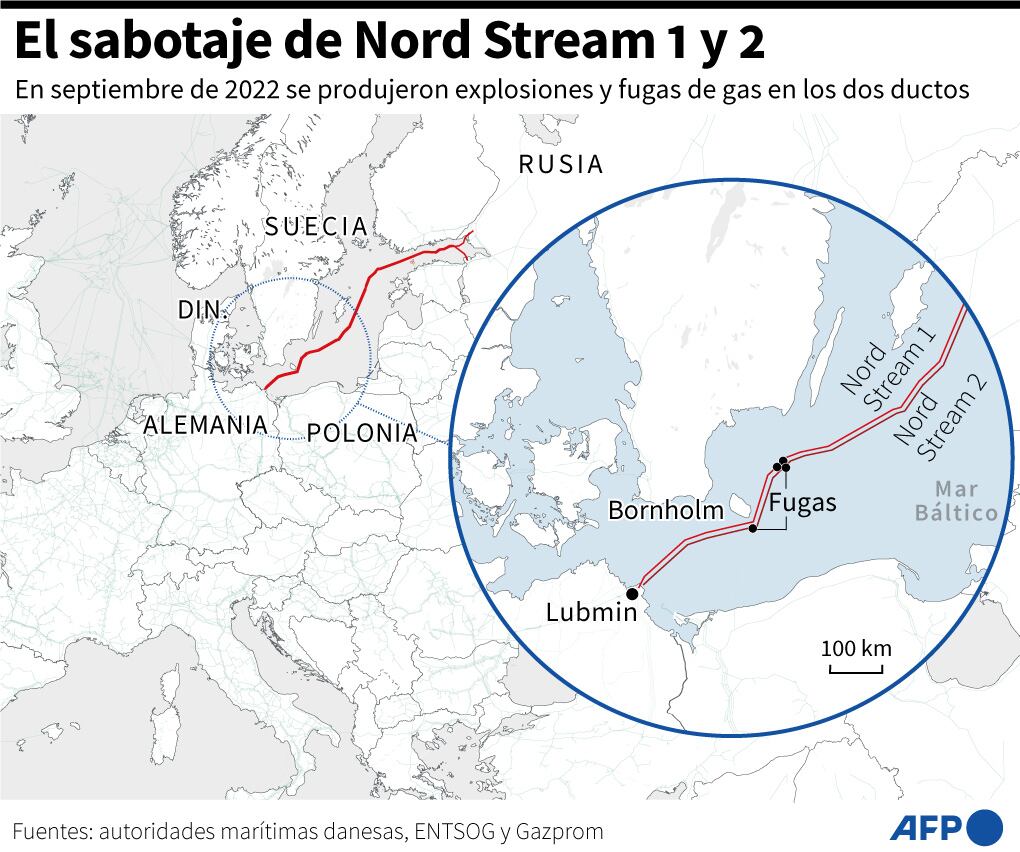 Este mapa indica las zonas donde se registraron las explosiones.