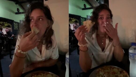 Así reaccionó una turista italiana tras probar pizza hawaiana en Colombia | Composición: @srfrncq / TikTok