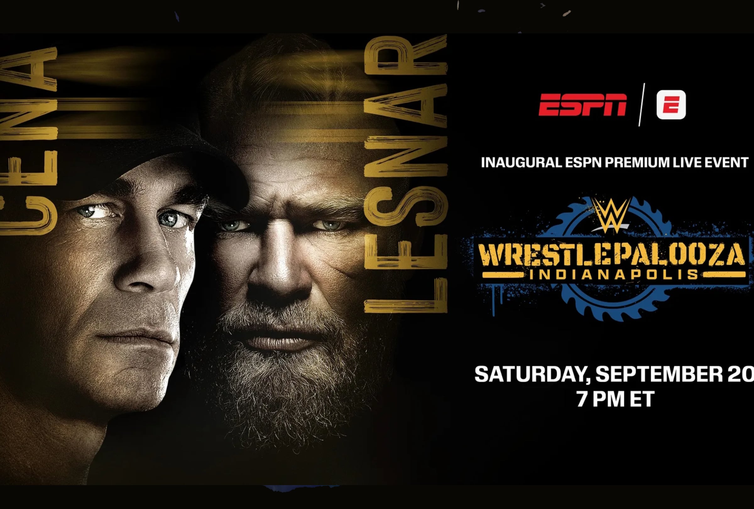 INDIANÁPOLIS, INDIANA (EE.UU.), 20/09/2025.- Cobertura oficial de ESPN APP EN VIVO ONLINE para ver el evento WWE Wrestlepalooza 2025 este sábado 20 de septiembre con la lucha entre Brock Lesnar y John Cena desde el ring del Gainbridge Fieldhouse de Indianápolis, Indiana (EE.UU.). Foto de WWE.com y ESPN.com