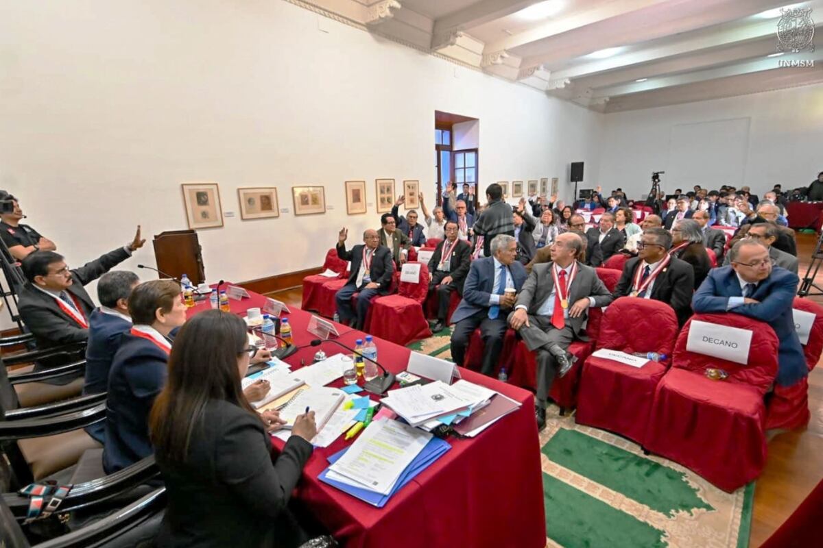 La Asamblea Universitaria se llevó a cabo luego que suspendieron las elecciones internas de San Marcos. Foto: Andina