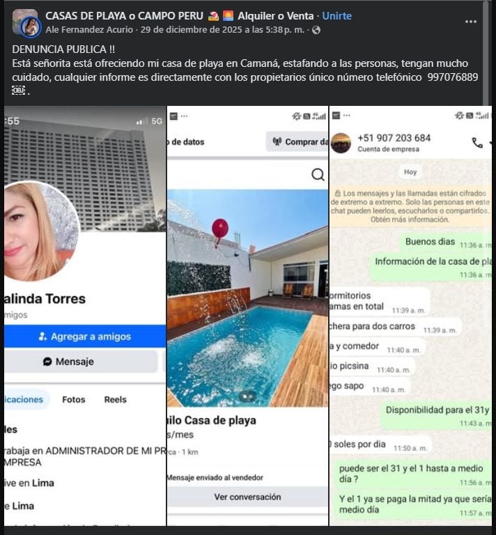 Denuncia por presunta estafa.