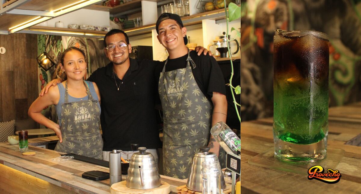 Omar (centro) junto a su pareja Antonella (izquierda) son los creadores de este espacio. Aquí ofrecen deliciosas bebidas de todo tipo preparadas con los mejores cafés del país.