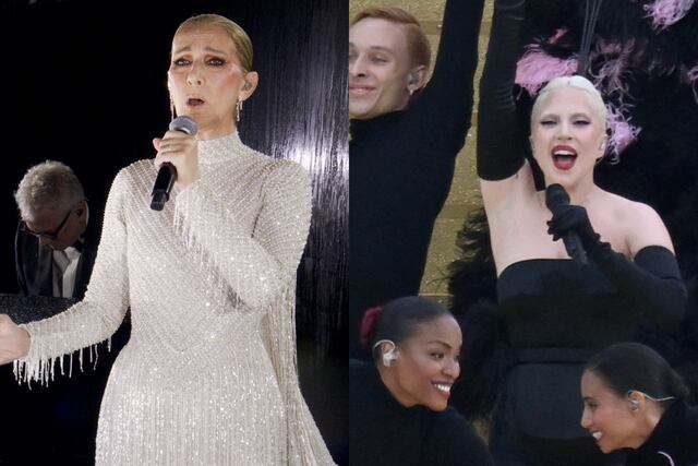 Céline Dion y Lady Gaga en los Juegos Olímpicos de París.