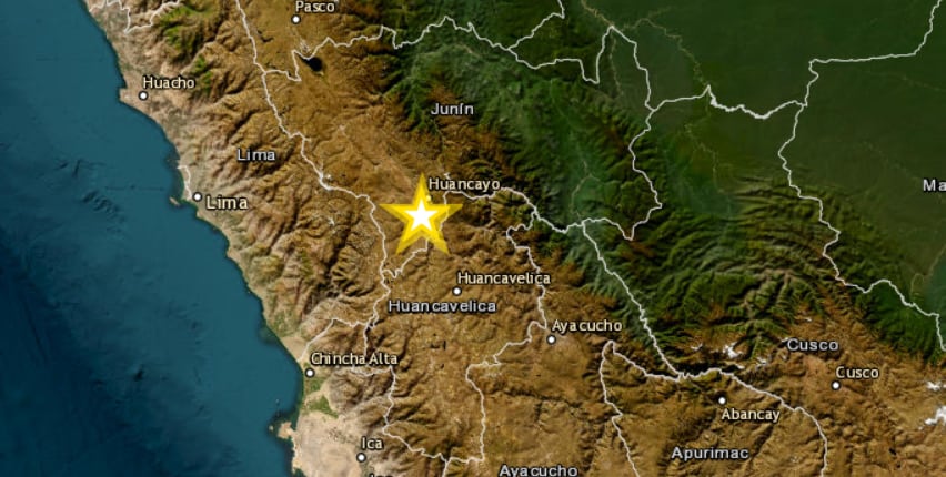 Fuerte sismo se registró en la región Junín. Foto: captura / IGP