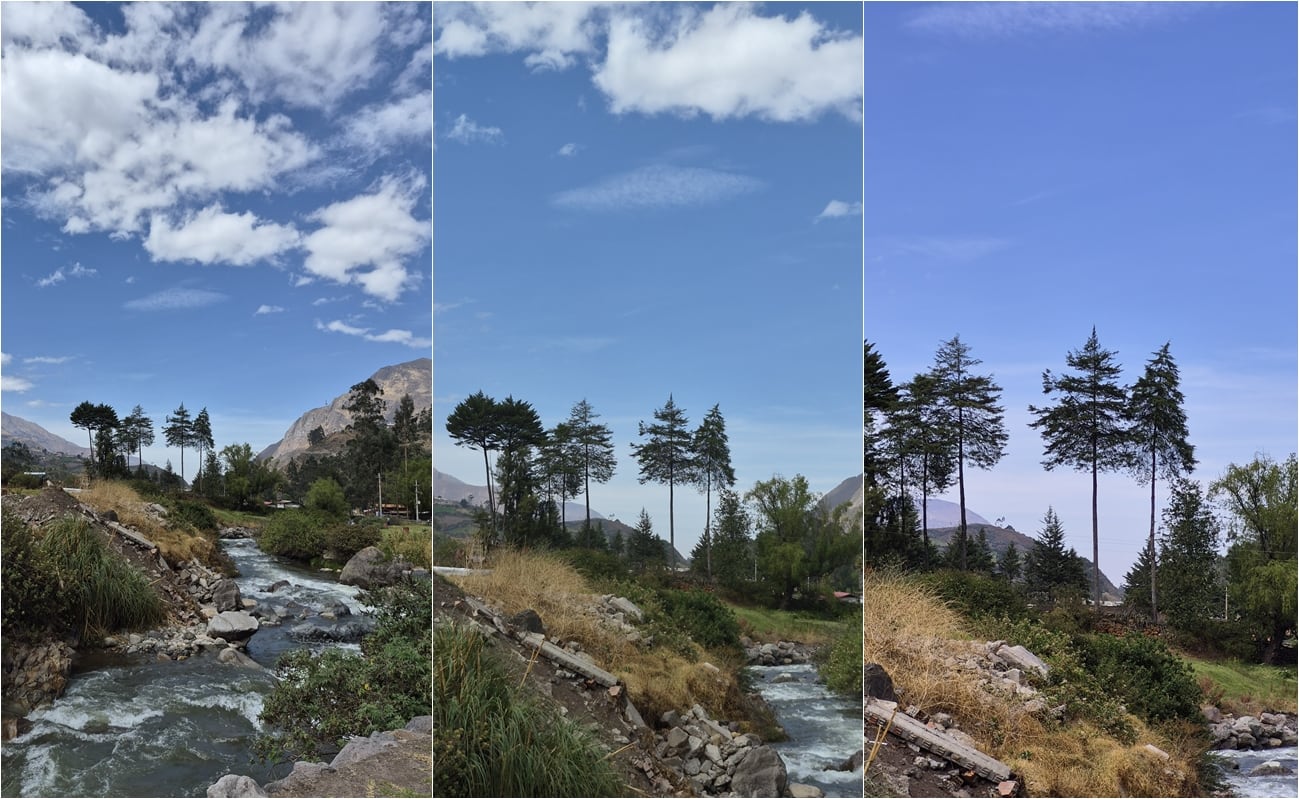 Esta es la progresión del zoom fotográfico, pasando de 1X, 2X y 3X. (de izq. a der.)