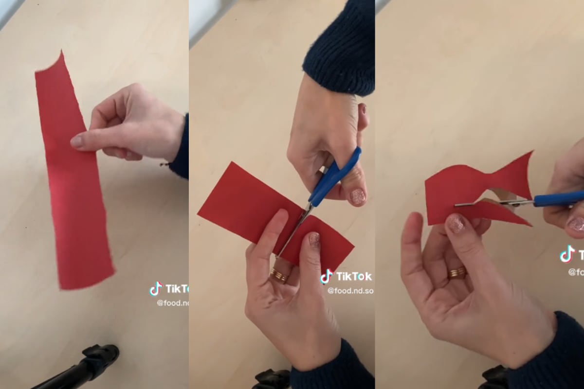 Con las sobras de papel de regalo podrás crear un lazo casero muy útil. (Foto: TikTok/food.nd.so).