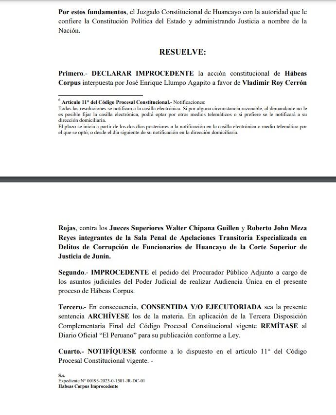 Rechazan nuevo recurso a favor de Vladimir Cerrón. (Foto: Poder Judicial)