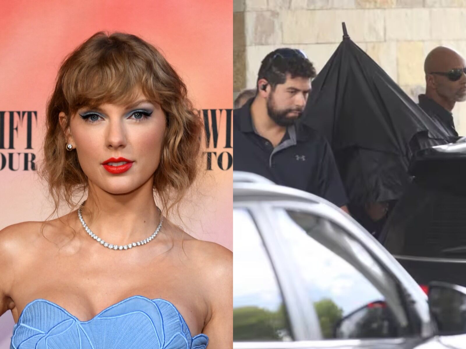 Taylor Swift estuvo en Buenos Aires y no dejó ver su rostro al llegar al aeropuerto de Ezeiza. (Foto: AFP | RS Fotos)