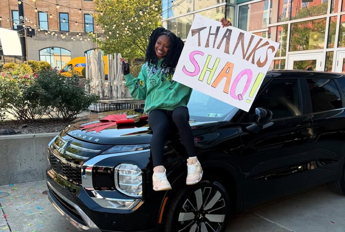 El exbasquetbolista Shaquille O’Neal decidió regalarle un auto nuevo a Tamara Humphries para ayudarla a cumplir su sueño. | Crédito: Instagram firefly.tee