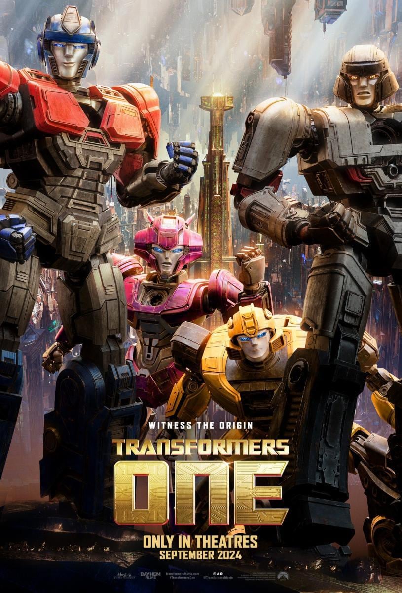 El póster de "Transformers One", la película de Josh Cooley que narra el origen de los personajes Optimus Prime y Megatron (Foto: Paramount Pictures)