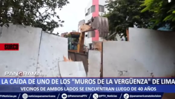 Municipalidad de Surco demolió ‘Muro de la Vergüenza’ que dividió dos sectores del distrito durante más de 40 años.