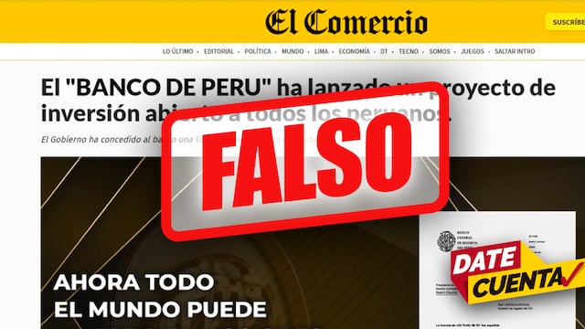 #DateCuenta: El Comercio desmiente publicación de noticia sobre el Banco Central de Reserva del Perú