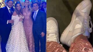 Brunella Horna terminó en zapatillas en el matrimonio de Ethel Pozo: “Necesarias”