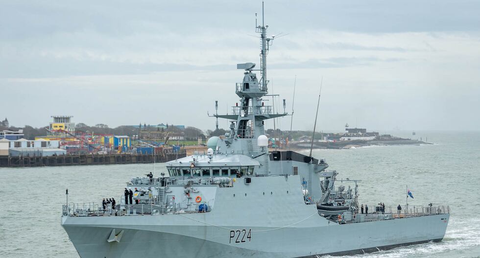 El HMS Trent atracó este jueves 28 en las costas de Georgetown.