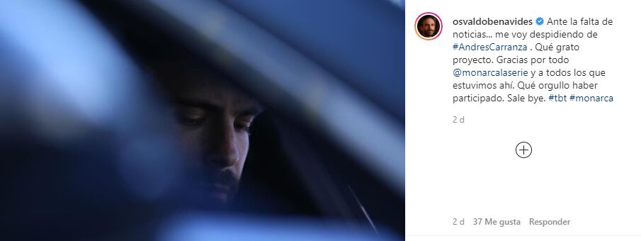 Despedida Osvaldo Benavides de "Monarca" (Foto: Instagram)