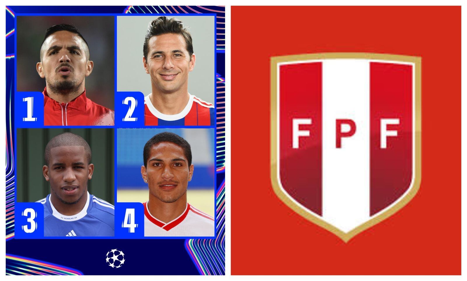 La cuenta oficial del torneo europeo consideró en la lista a los futbolistas peruanos Claudio Pizarro, Paolo Guerrero, Jefferson Farfán y Juan Vargas.