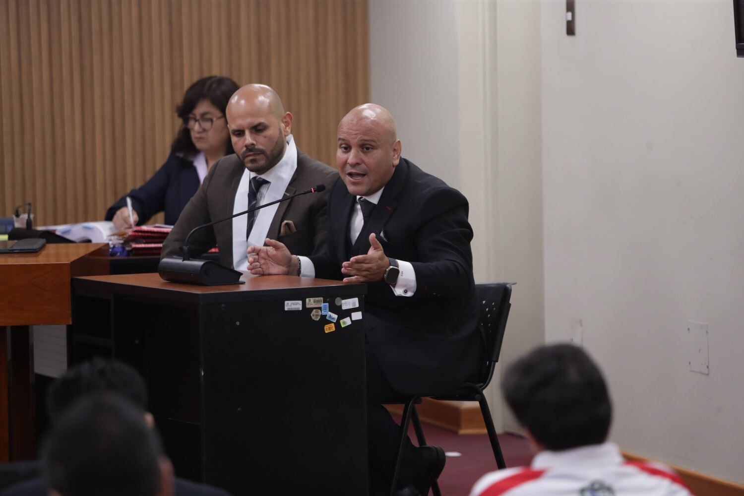 Alejandro Salas, exministro de Trabajo, declara como testgo en el juicio de Pedro Castillo y sus exministros por el golpe de estado. Foto: GEC / Alessandro Currarino
