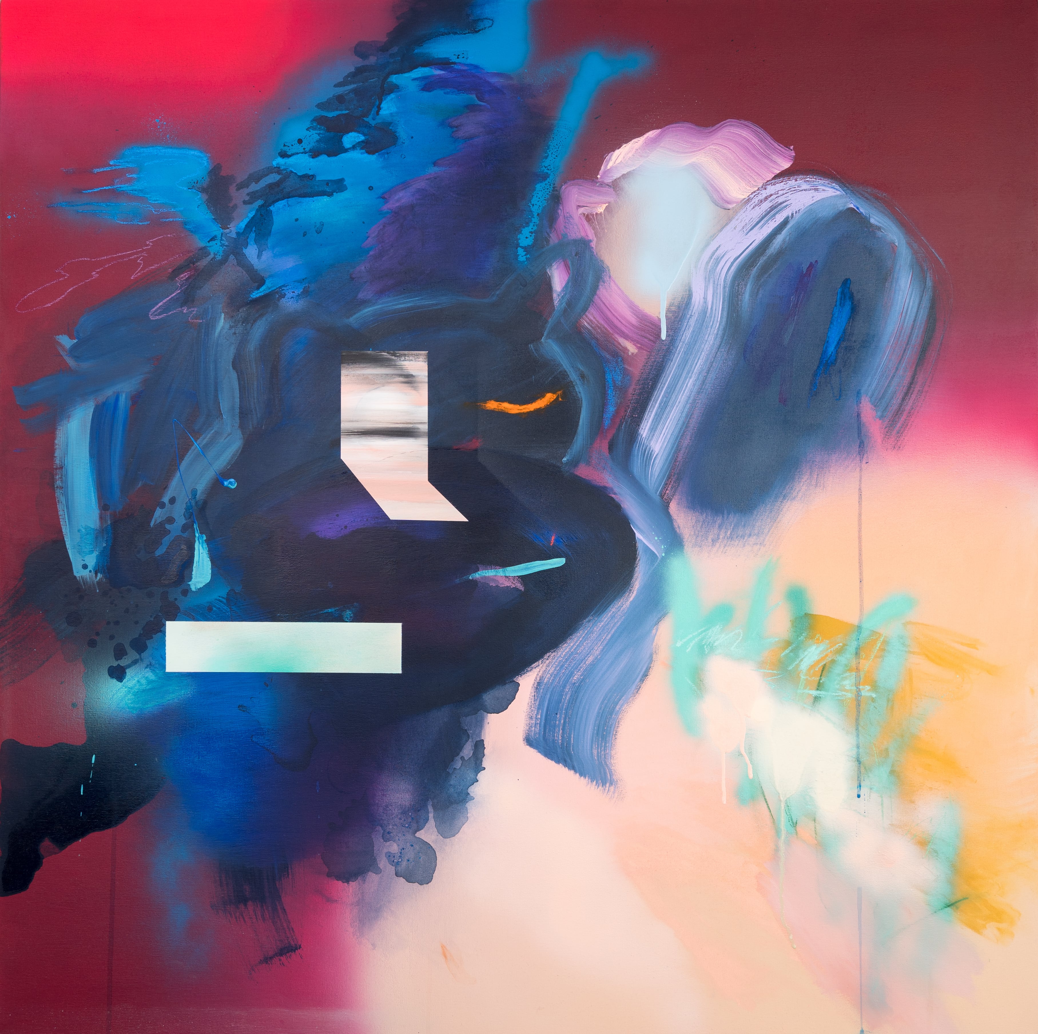 Garabatos Series N2. Técnica mixta. 120 x 120cm. 2023.