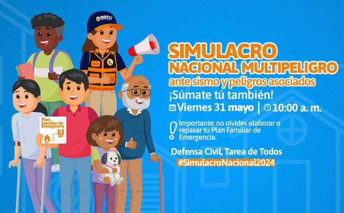 Simulacro Nacional Multipeligro se realizará el viernes 31 de mayo.