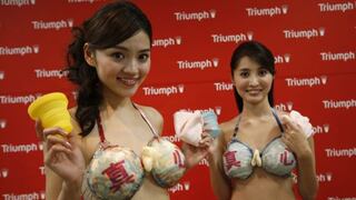 Japón: crean un sostén con vasos y toallas para atender a invitados