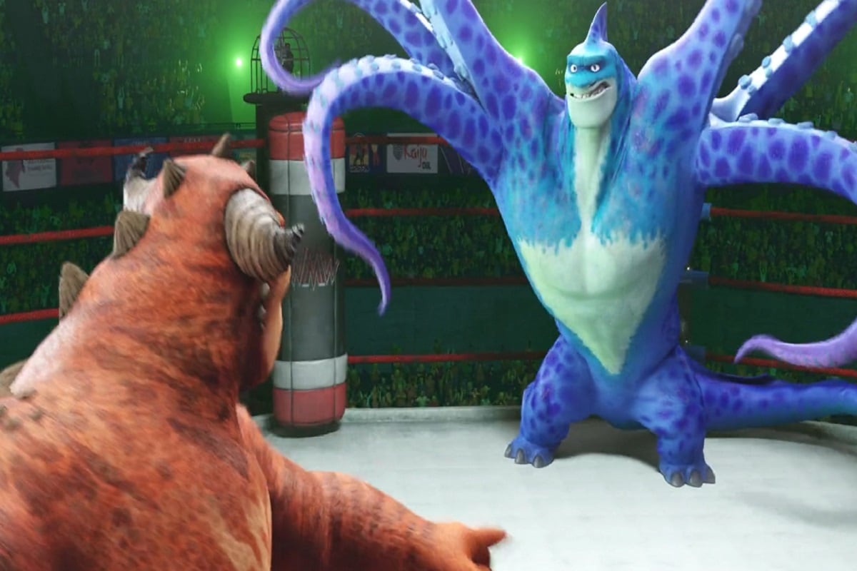 Steve peleando con Tentacular en la película animada "Monstermanía" (Foto: Paramount Pictures)