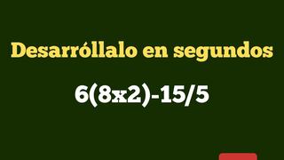 La operación que desafiará tu concentración: ¿cuál es el resultado de 6(8x2)-15/5?