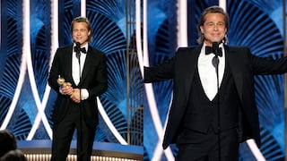 Brad Pitt al ganar el Globo de Oro como Mejor actor de reparto: "Leonardo Di Caprio, yo sí hubiera compartido la tabla contigo”