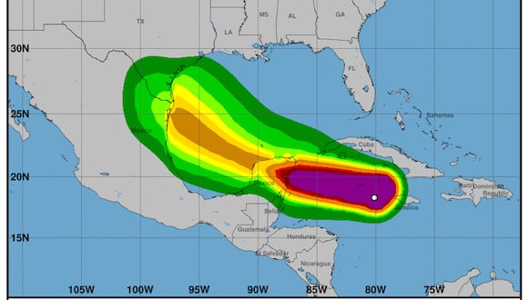 El poderoso Huracán Beryl va camino a México. (Centro Nacional de Huracanes de Estados Unidos, NHC).