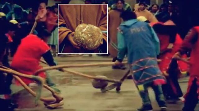 El hockey inca se juega con una pelota de madera de 4 kilos