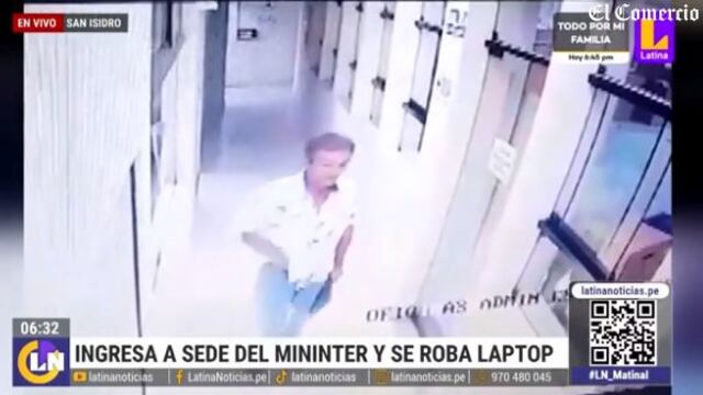 San Isidro: delincuente ingresa a sede central del Ministerio del Interior y roba laptop | VIDEO