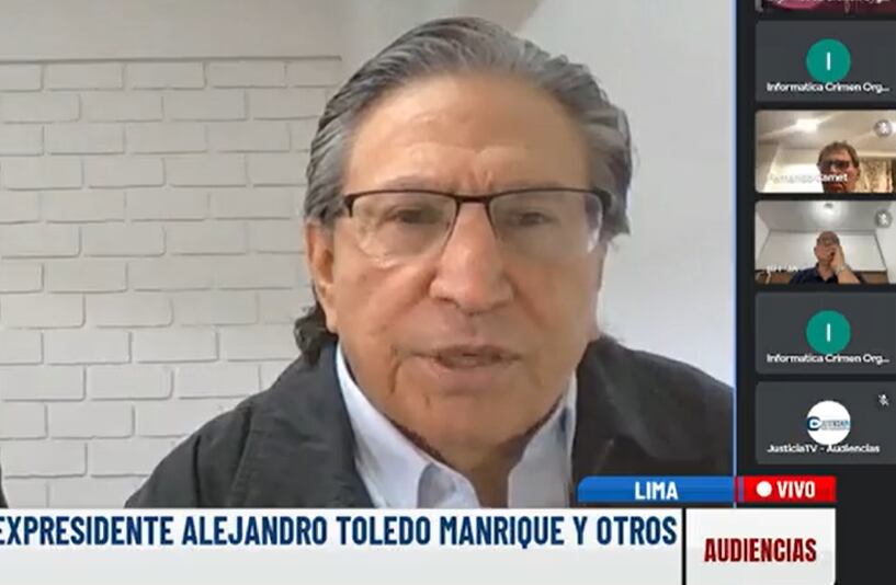 Alejandro Toledo se conectó de manera virtual. (Foto: Justicia TV)