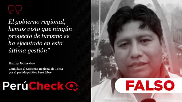 Es falso que no se ejecuten proyectos turísticos por la actual gestión regional de Tacna, como afirmó Henry Gonzales