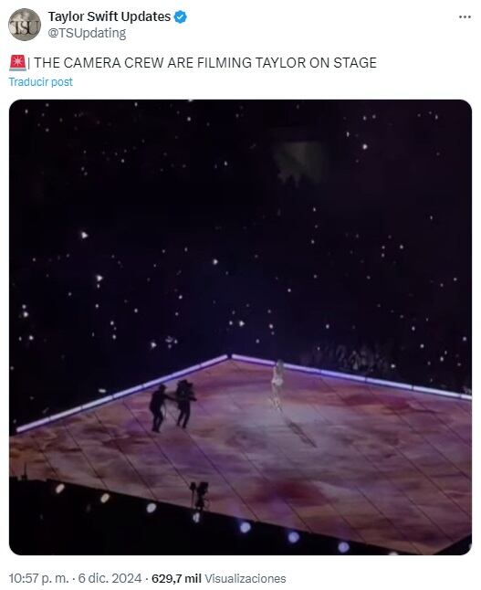 Las 'swifties' aseguran que las cámaras vistas en los conciertos en Canadá sugieren que se está filmando material para un nuevo proyecto audiovisual. (Foto: @TSUpdating)